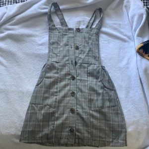Overall plaid dress